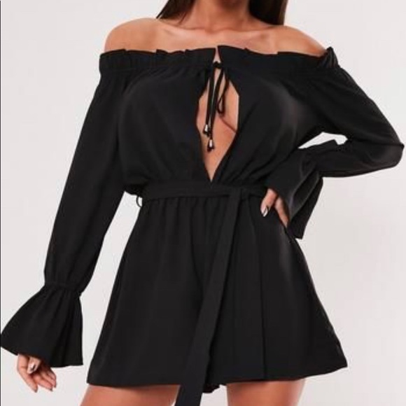 Missguided Pants - Fashion Nova Off The Shoulder Romper | Size 8